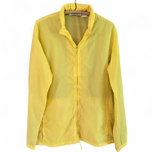 Vintage L.L. Bean Aspen Anorak Yellow Nylon Jacket Mens Large Packable Hooded - Picture 2 of 10